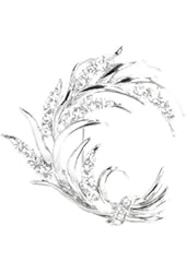 Glamorousky Wheat-like Brooch with Silver Austrian Element Crystals (1242)