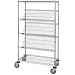 Quantum Storage Systems WRCSL5-63-1848 5-Tier Slanted Wire Shelving Suture Cart, 2 Horizontal and 3 Slanted Shelves, Chrome Finish, 18" Width x 48" Length x 69" Height