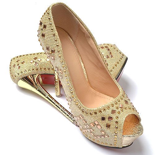 ラインストーン ビジュー 美脚サンダル14cmピ