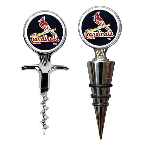 MLB St. Louis Cardinals Cork Screw and Wine Bottle Topper Set