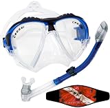 Cressi Matrix Snorkeling Dive Mask with Dry Snorkel Set Combo