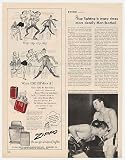 1950 Zippo Lighter Lighters Ice Skating Print Ad (3823)