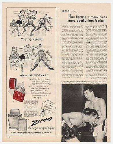 1950 Zippo Lighter Lighters Ice Skating Print Ad (3823)