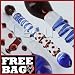 Red Pearls Blue Swirl Double Headed Glass Dildo