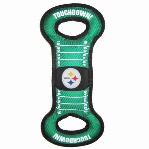 Image of Pets First Pittsburgh Steelers Pet Field Squeak Tug Toy