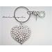 Beautiful Jeweled Keychain With Clip-Big Crystal Heart