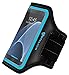 Galaxy S7 Armband: Stalion® Sports Running & Exercise Gym Sportband (Cyan Blue) Water Resistant + Sweat Proof + Key Holder + ID / Credit Card / Money Holder