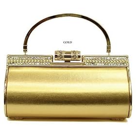 Gold Abbie Faux Leather Clutch Bag Purse Handbag