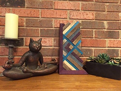 Rustic Geometric Abstract Wall Art Framed On Left Side Made From Pallet And Barn Wood With Frame