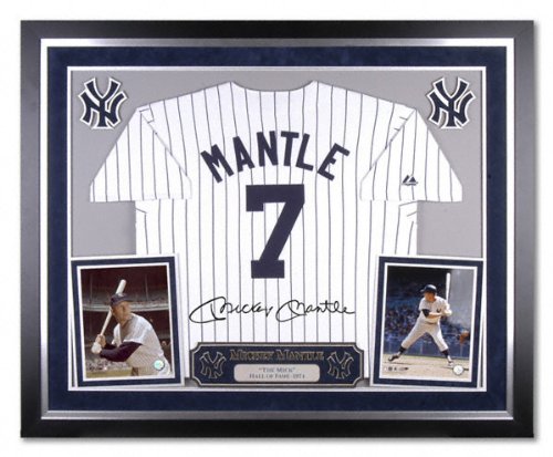 Mounted Memories Mickey Mantle New York Yankees Deluxe Framed Majestic Cooperstown Jersey