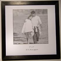 SET of 6 - 5/8" Wide Square Black Wood 8x8 Picture Frames, Glass