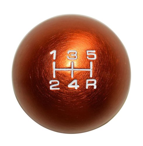 VMS RACING10x1.5mm Thread 5 Speed Round Shift Knob in Orange Billet Aluminum for Honda Civic Si EP3 02 03 04 05 2002 2003 2004 2005 Threaded (NO adapters) JDM Gear Shifter Selector Ball