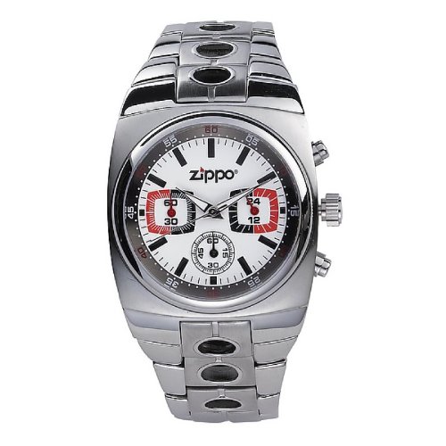 Zippo Watch, Modell AIZ-3, weißes Zifferblatt, Stahlband WEEE-Reg.-Nr. DE66709442