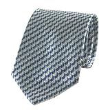 Blue & Silver Checked Pattern New Silk Necktie