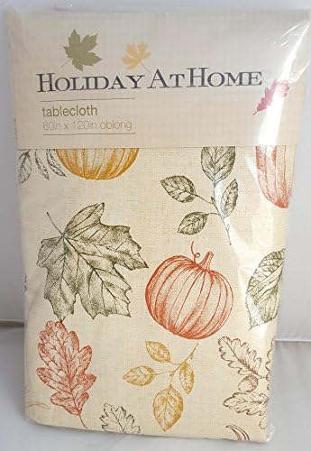 Elrene Home, Holiday at Home, 'Autumn / Fall Forest' Flannel Backed Vinyl Tablecloths (60 x 120 Inch Oblong)