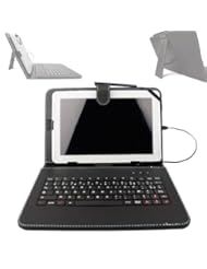 PC Accessory: DURAGADGET FRENCH Black Protective Leather Look Case With Micro USB Keyboard Connection & Built In Stand For Kocaso M1070 10.1" Tablet, Flytouch Superpad 7 10.2"Inch FLYTOUCH 8 SUPERPAD Android 4.0.3 1.2GHz 16GB GPS TABLET 1GB DDR3 APAD And 10" GOOGLE ANDROID 4.0 TABLET 4GB FLYTOUCH 10.1 VC882 EPAD - DURAGADGET
