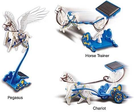3 in 1 Solar Flying Kit Including Pegasus , Horse Trainer and Chariot , Eco Science Educational Toy and Demonstration Kit , Great Gift