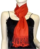 Apparel : Pure Pashmina Scarf Fire Brick 3 Ply