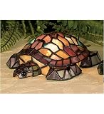 Meyda Mini Tiffany Turtle Blue Accent Lamp 13612
