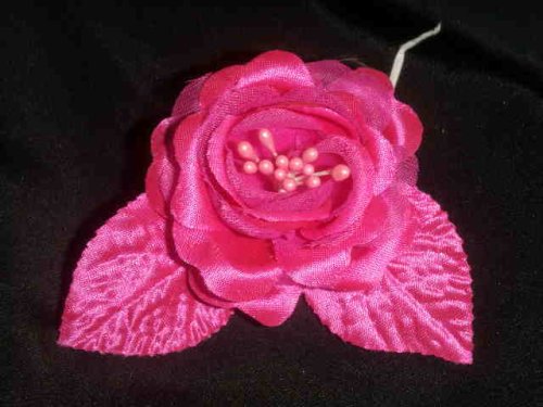 12 Silk Roses Wedding Favor Flower Corsage Hot Pink