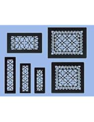Home Improvement: Antique Recreated Cast Iron Victorian Style Floor. Ceiling, Or Wall Grate For Return Air Intake Or Heat Vents. Floor Register Cover. 6" x 14" (Overall size 8" x 16") Cast Iron Grill without Damper (ZM-IR-614) - Vintage Hardware