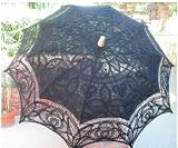 Black Battenburg Lace Parasol