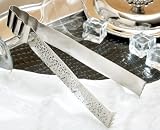 Silver Embossed Brass Ice Tongs