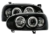 Produkt-Bild: Angel Eyes Scheinwerfer Set, passend f&uuml;r VW Golf 3 (alle). Ausf&uuml;hrung: Klarglas Schwarz.