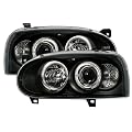 Angel Eyes Scheinwerfer Set, passend f�r VW Golf 3 (alle). Ausf�hrung: Klarglas Schwarz.