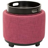 Safavieh Hudson Collection Bowery Rose Tray Ottoman, Round