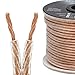 Cmple - 2 Conductor 12AWG Speaker Wire for Home Theater System, Amplifier, Car Audio Speaker Cable - 50 Feet, Clear