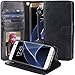 S7 Edge Case, Moze Galaxy S7 Edge Wallet Case [Wrist Strap] [Stand Feature] PU Leather Flip Wallet Case Cover for Samsung Galaxy S7 Edge - Black