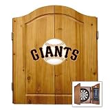 MLB San Francisco Giants Solid Pine Cabinet And Bristle Dartboard Set