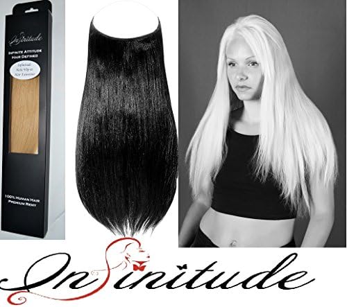 100% Premium Remy human hair halo Extension, Infinitude-Halo, flip in with invisible miracle adjustable secret wire, Blonde Brown Mix #18/#22