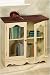 French Country Two door Lowboy Sideboard Buffet Table With Glass Doors