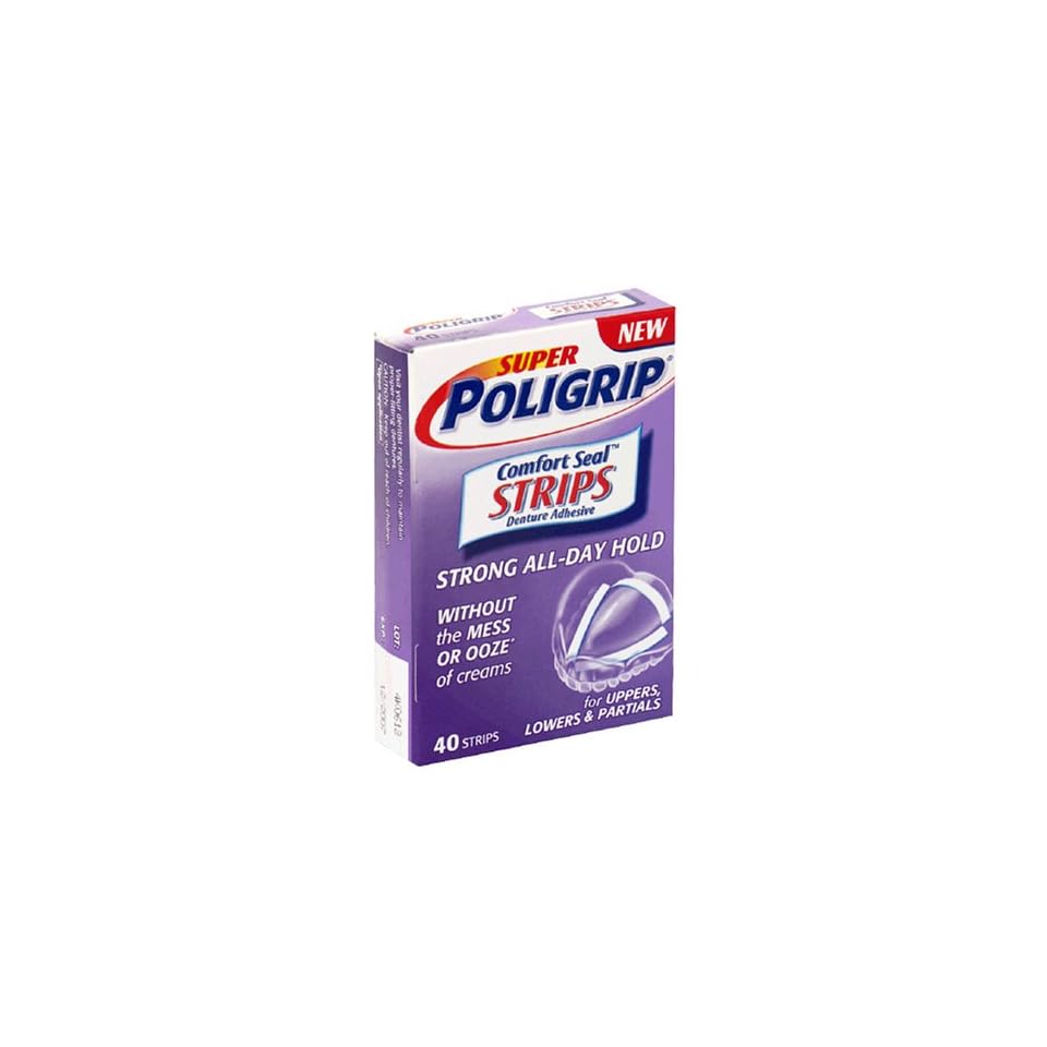 Super Poligrip Comfort Seal Denture Adhesive Strips 40 Count