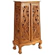 Handmade Asian Furniture - 50" Chinese Dragons Storage Cabinet - Natural Finish