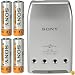 Sony Quick Battery Charger with 4 AA Ni-MH Rechargeable Batteries