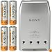 Sony Quick Battery Charger with 4 AA Ni-MH Rechargeable Batteries