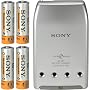 Sony Quick Battery Charger with 4 AA Ni-MH Rechargeable Batteries