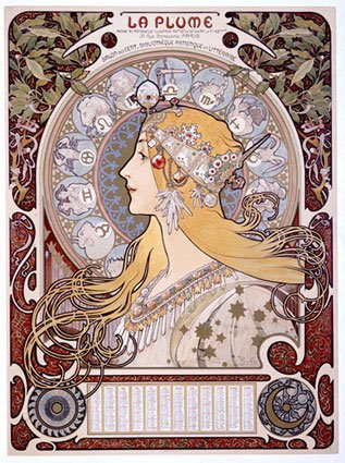 Zodiac le Plume Giclee Poster Print by Alphonse Mucha, 18x24