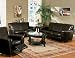 3pc Contemporary Havana Espresso Leather Chair Loveseat Sofa Set