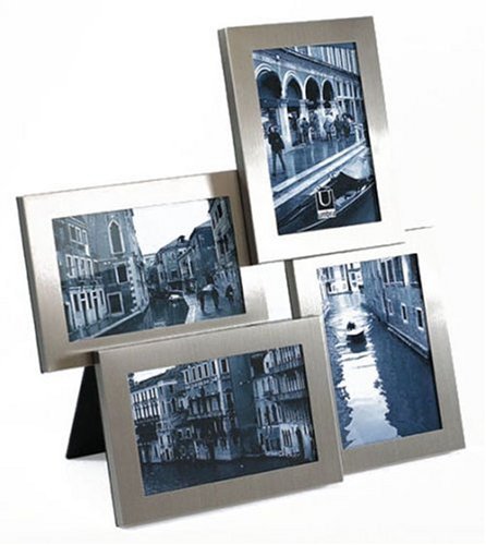 Childrens Toyshop  Kitchen & Housewares : Umbra Lira Multi-Picture Frame Holds 4, 4"x6" Photos- Nickel
