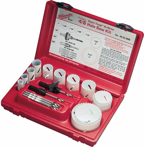 Milwaukee 49-22-4086 17-Piece 4/6 Tooth Deluxe Electricians Hole Saw Kit
