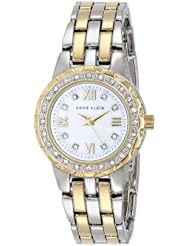 Anne Klein Womens AK/1509MPTT Swarovski Crystal Accented Two-Tone Bracelet Watch