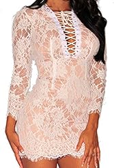 Lace-Up Spring Summer Winter Polyester/Spandex Long Sleeves Club Dress/Mini Dress 