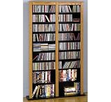CD / DVD / VHS 800 Stylish Multimedia Floor Storage Rack in Oak/Black Finish