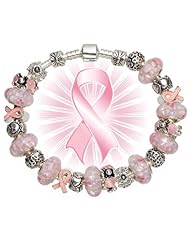 2013 New Arrivals Pandora European Style Pink Ribbon Charm Beaded Silver Plated Bracelets for Women Girls Jewelry For Breast Cancer Awareness