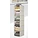 InterDesign 6-Shelf Sweater Organizer - Chevron Hanging Closet Storage System, Taupe/Natural