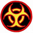 Biohazard Symbol Embroidered Patch Iron-On Danger Symbol Multi-Colored Logo